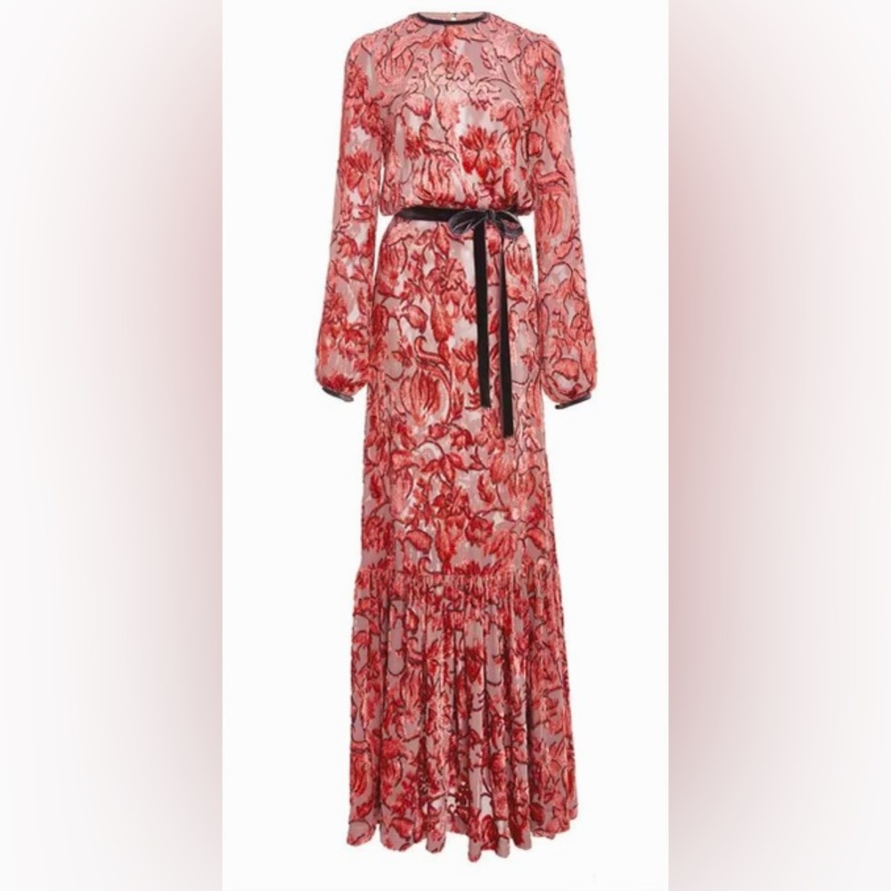 REVOLVE I ALEXIS VELVET FLORAL DEVORE FELICE GOWN